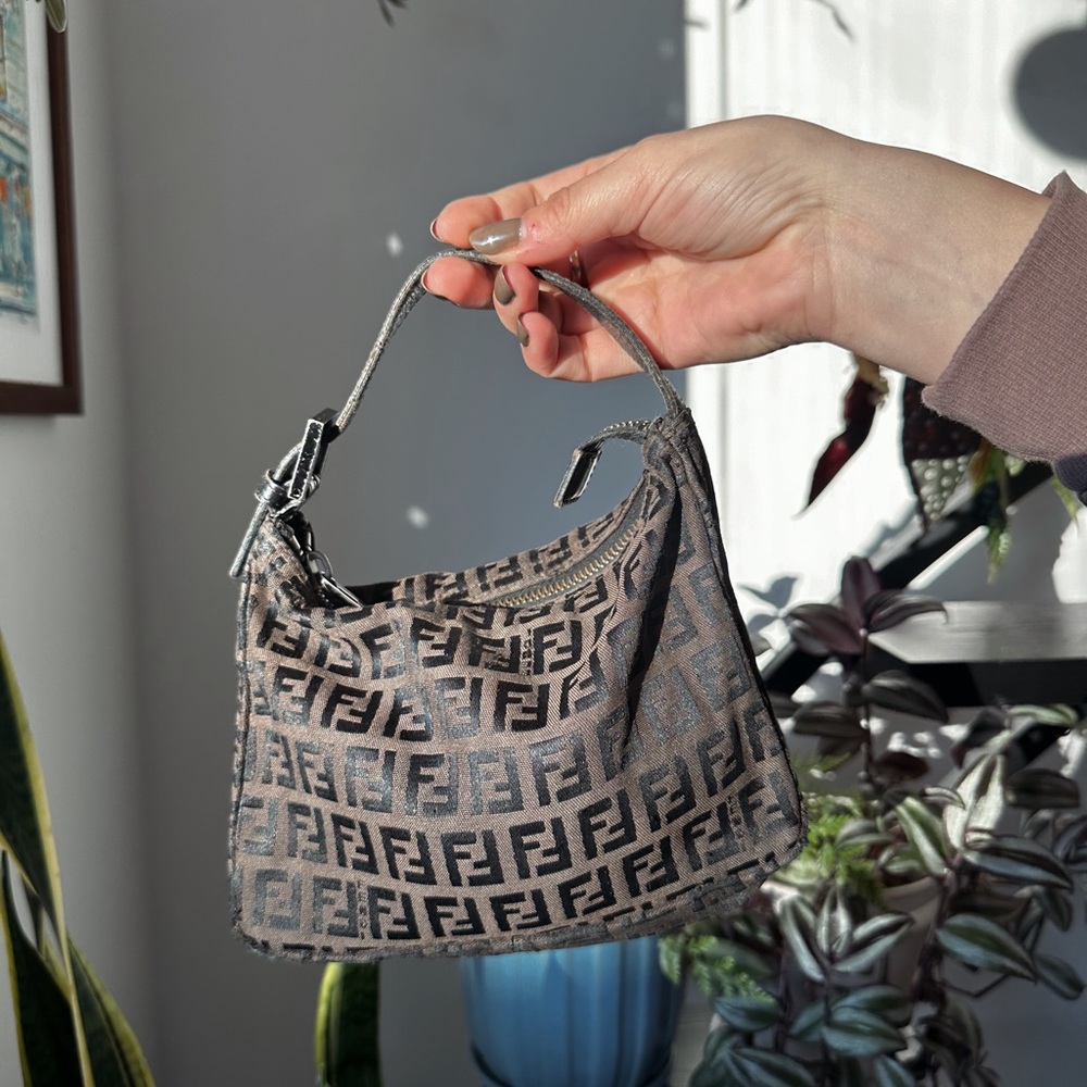 Fendi Zucchino top zip handbag